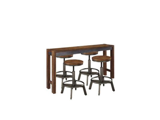 Mesa de comedor de altura de mostrador y 4 taburetes Torjin