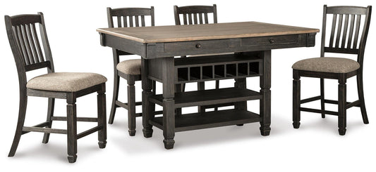 Mesa de comedor de altura de mostrador y 4 taburetes de bar Tyler Creek