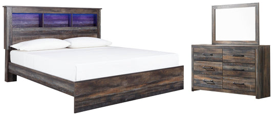 Cama con estantes para libros y tocador con espejo Drystan King
