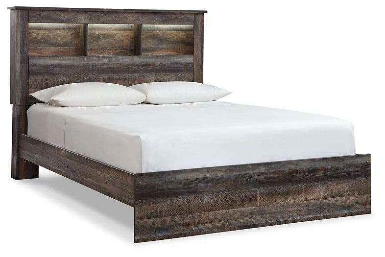 Cama Queen con estantería y tocador con espejo Drystan