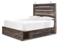 Cama Queen Drystan con 4 cajones de almacenamiento y tocador con espejo