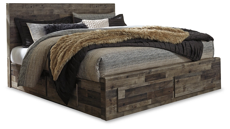 Cama King con 6 cajones de almacenamiento y tocador con espejo Derekson