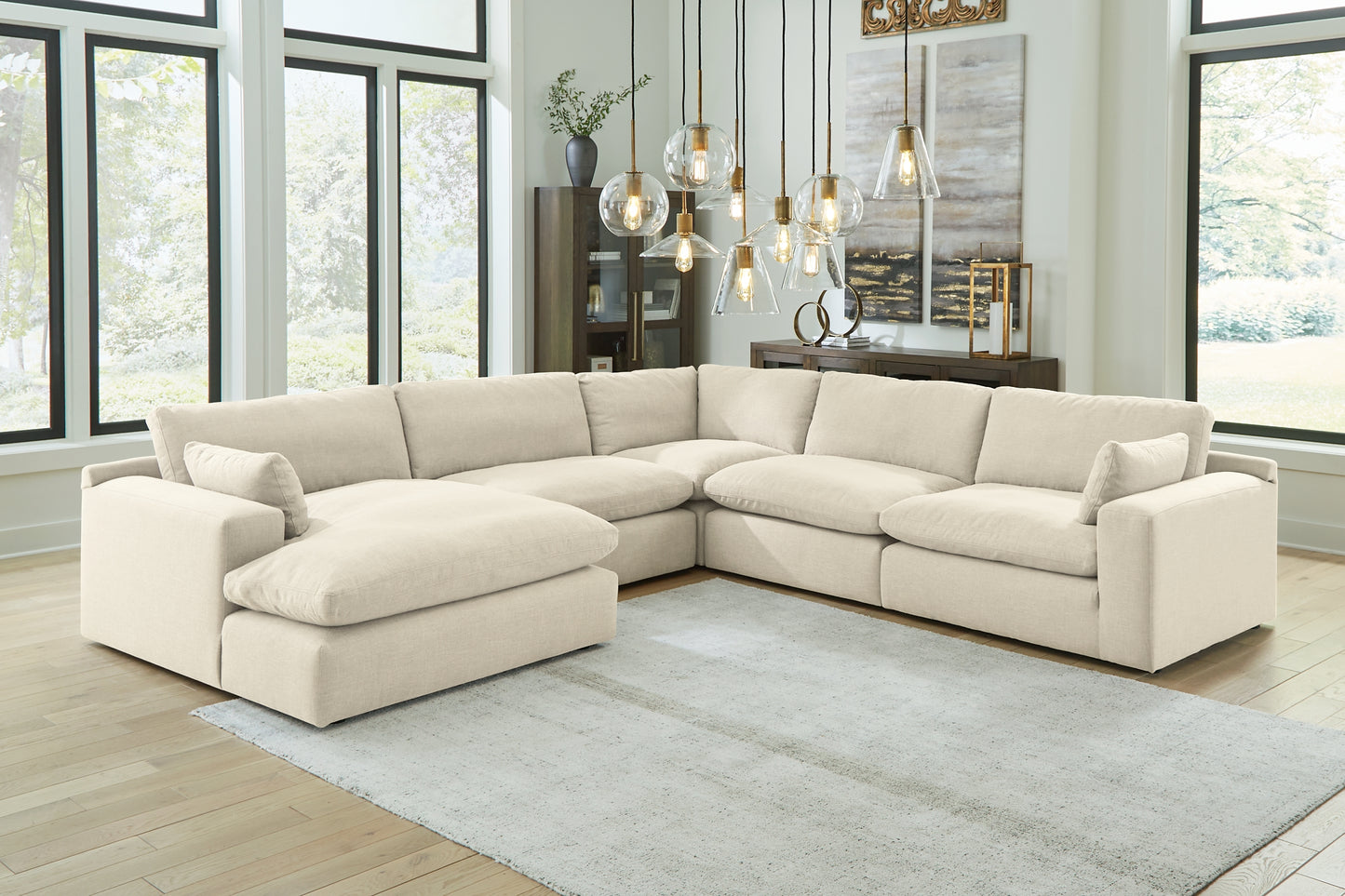 Seccional de 5 piezas Elyza con chaise longue