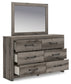 Graystorm Full Panel Bed with Mirrored Dresser