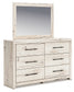 Lawroy Twin Panel Headboard with Mirrored Dresser