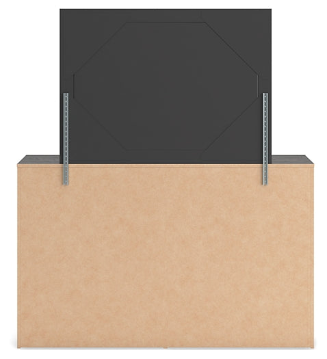 Hollivern Twin Panel Storage Bed with Mirrored Dresser