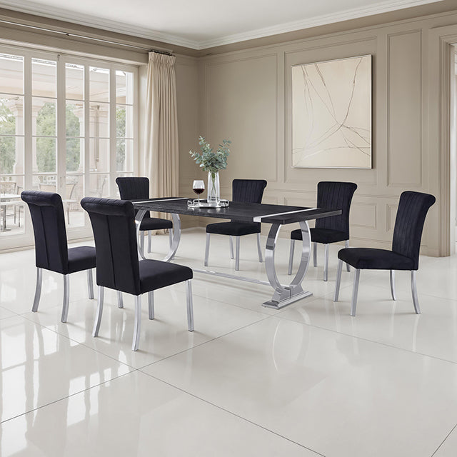Horley - 80" Dining Table, Silver Frame