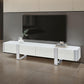 Larvik - TV Stand White w/ Silver Frame