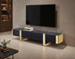 Leknes - TV Stand Black w/ Gold Frame