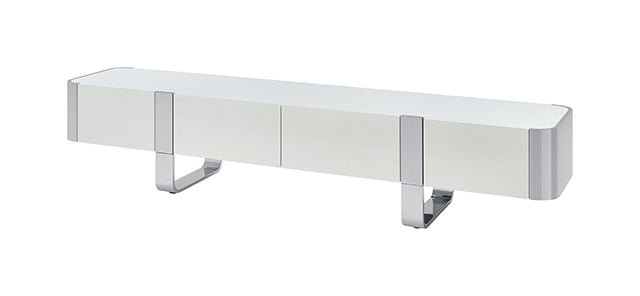 Larvik - TV Stand White w/ Silver Frame