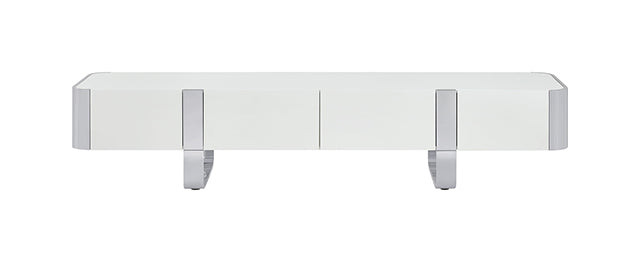 Larvik - TV Stand White w/ Silver Frame