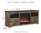 Mueble de TV Trinell de 63" con chimenea eléctrica