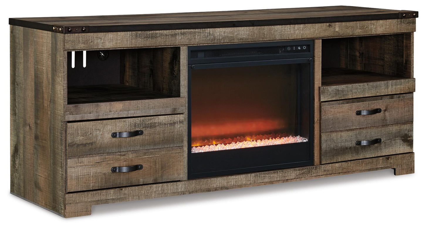 Mueble de TV Trinell de 63" con chimenea eléctrica