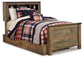 Cama con estantería doble Trinell y 1 cajón de almacenamiento grande