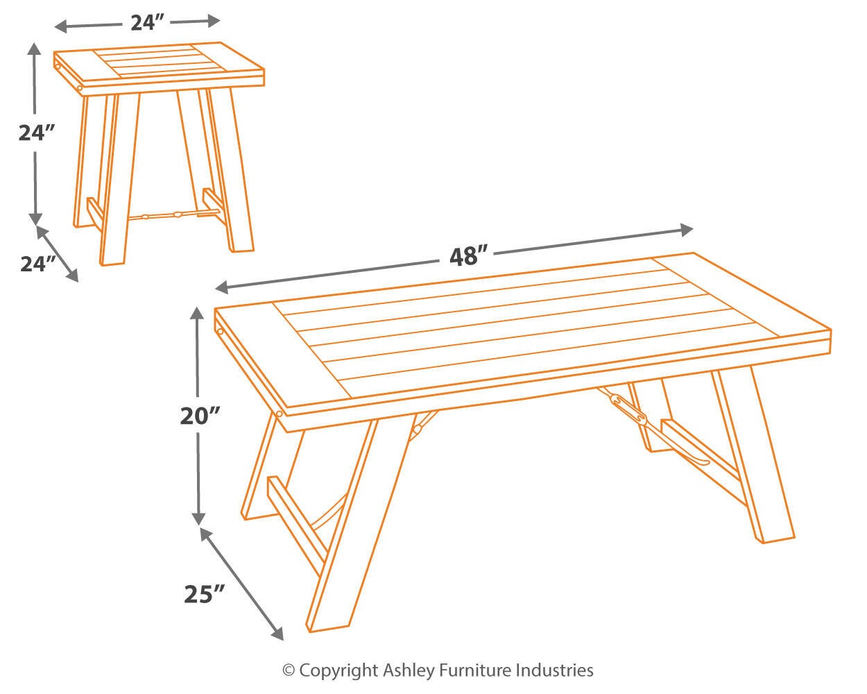 Juego de mesa auxiliar Noorbrook (3 piezas)