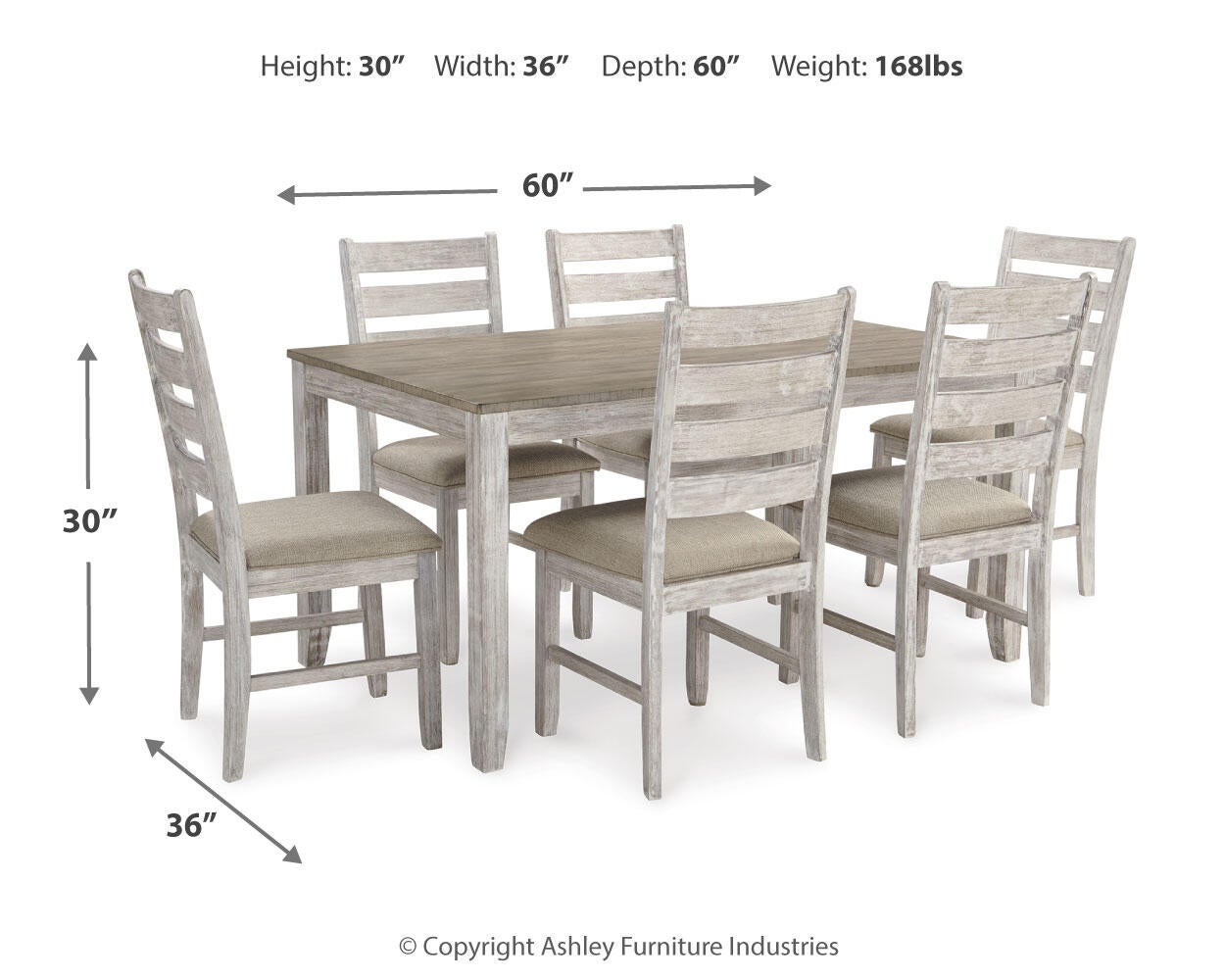 Juego de mesa de comedor Skempton (7 piezas)