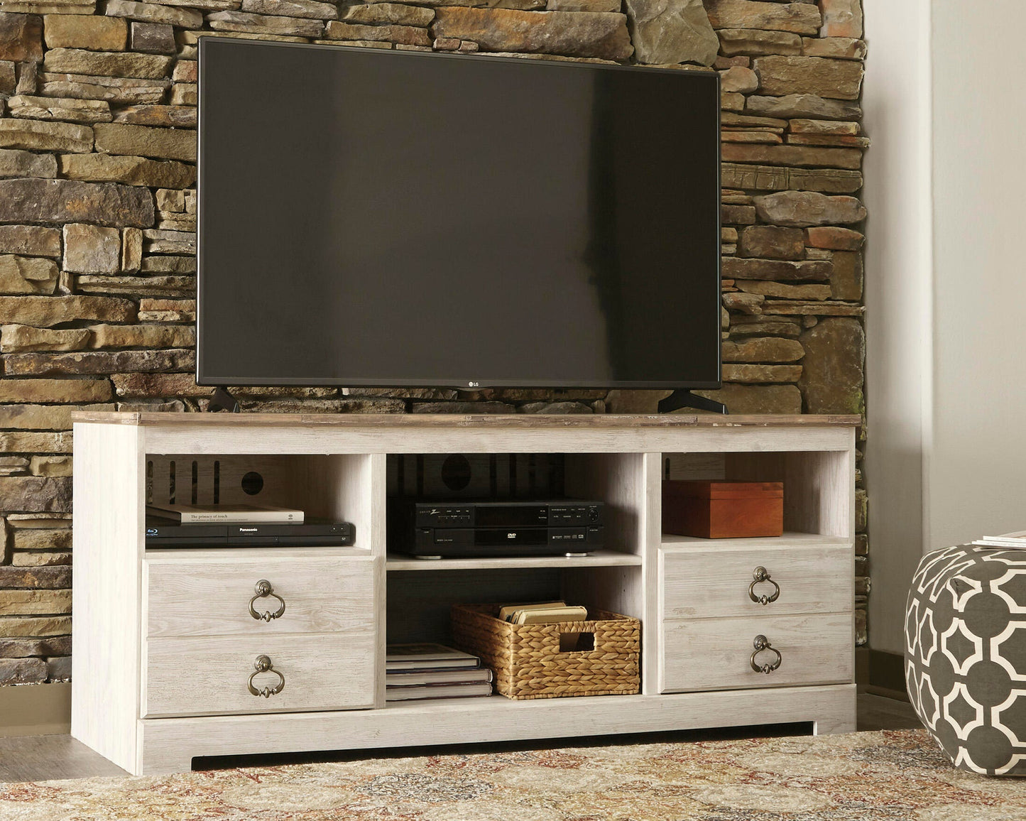 Mueble de TV LG Willowton con opción de chimenea