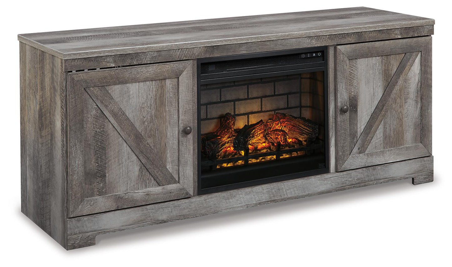 Mueble de TV Wynnlow de 63" con chimenea eléctrica