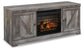 Mueble de TV Wynnlow de 63" con chimenea eléctrica