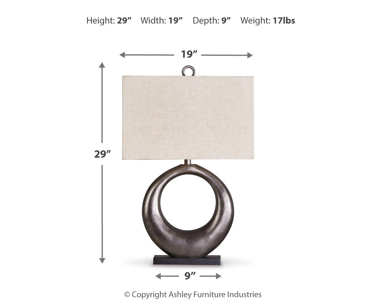 Lámpara de mesa de metal Saria (1/CN)