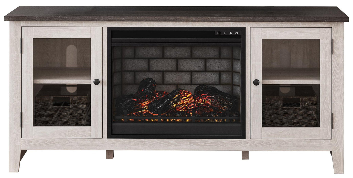 Mueble de TV Dorrinson de 60" con chimenea eléctrica