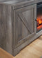 Centro de entretenimiento Wynnlow de 4 piezas con chimenea eléctrica