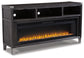 Mueble de TV Todoe de 65" con chimenea eléctrica