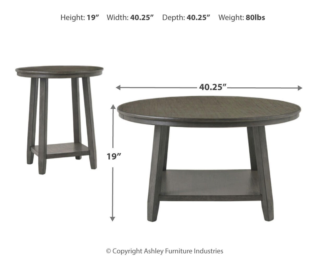 Juego de mesa auxiliar Caitbrook (3 piezas)