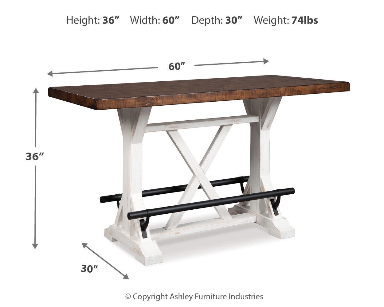 Mesa de comedor rectangular Valebeck