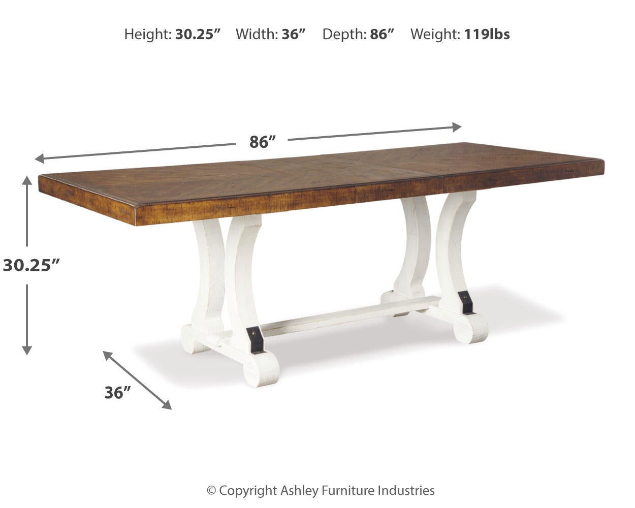 Mesa de comedor rectangular Valebeck