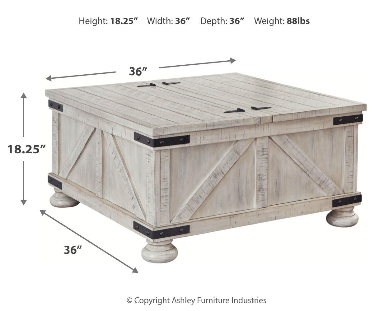 Mesa de cóctel Carynhurst con espacio de almacenamiento