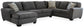 Seccional de 3 piezas Ambee con chaise longue