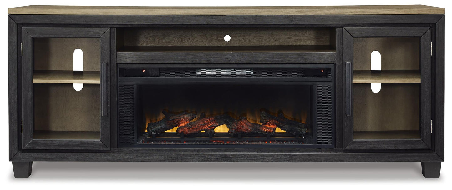 Mueble de TV Foyland de 83" con chimenea eléctrica