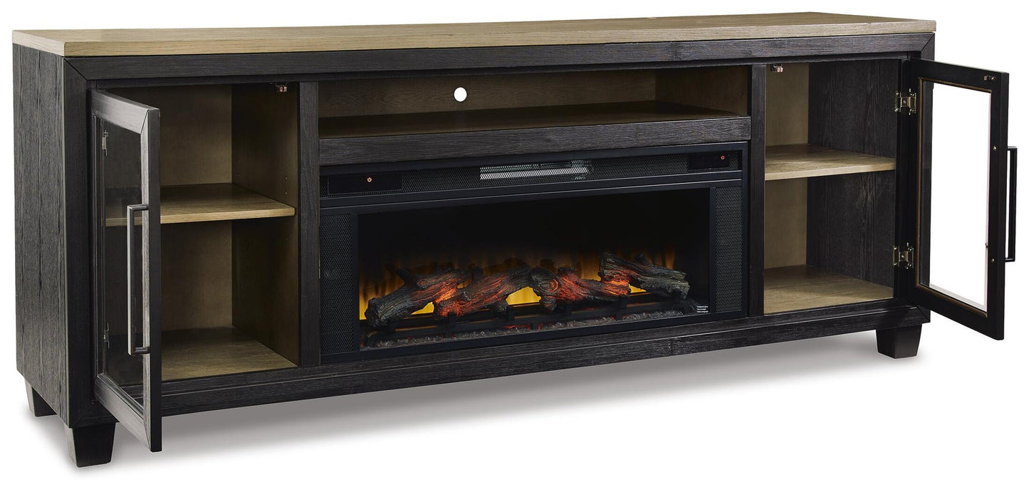 Mueble de TV Foyland de 83" con chimenea eléctrica