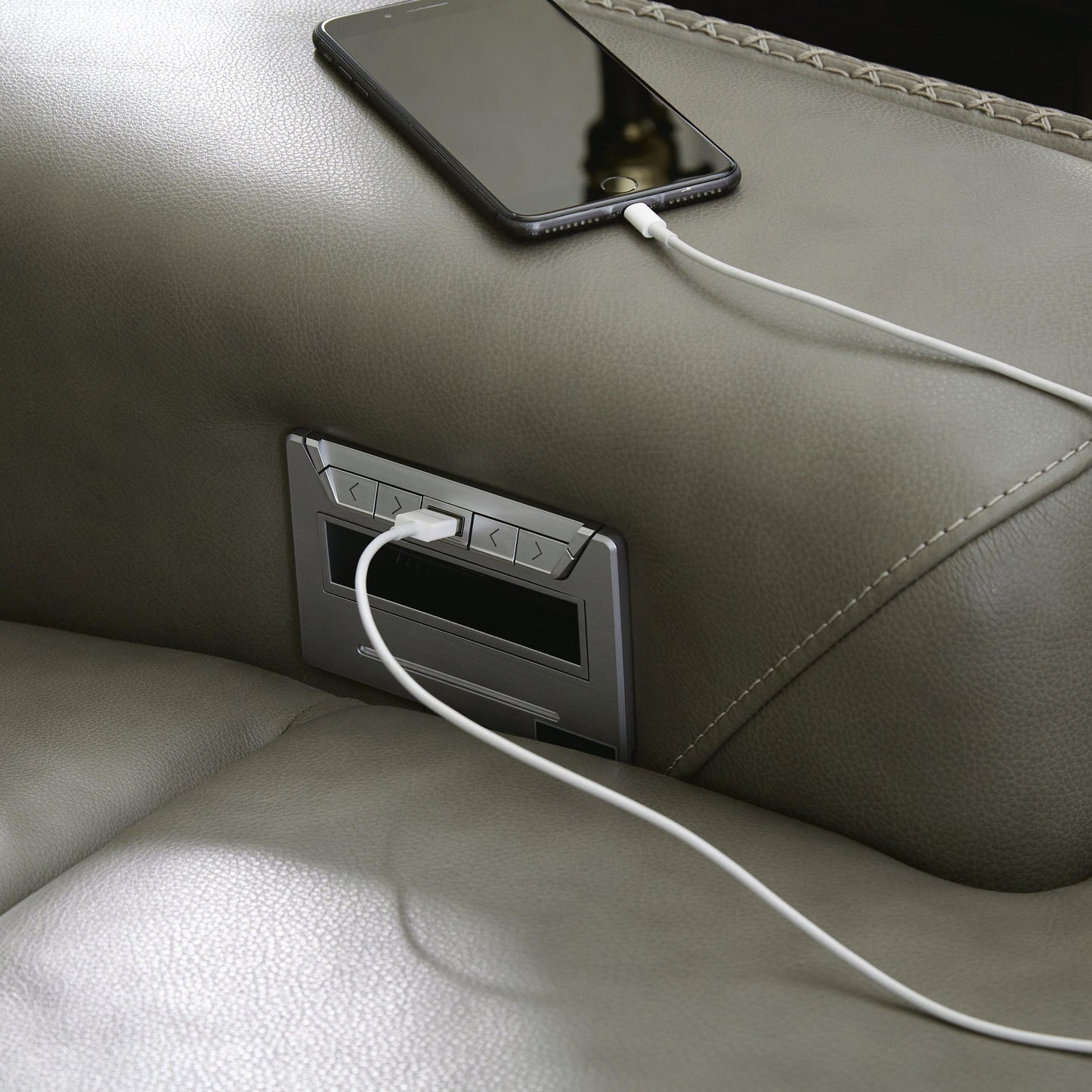 Seccional reclinable eléctrico de 3 piezas con chaise longue Correze