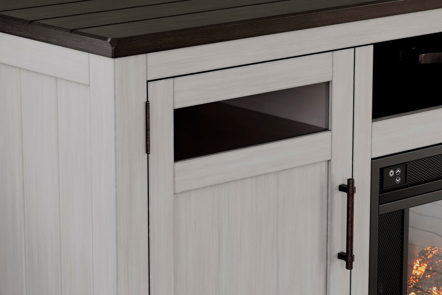 Mueble de TV Darborn de 88" con chimenea eléctrica