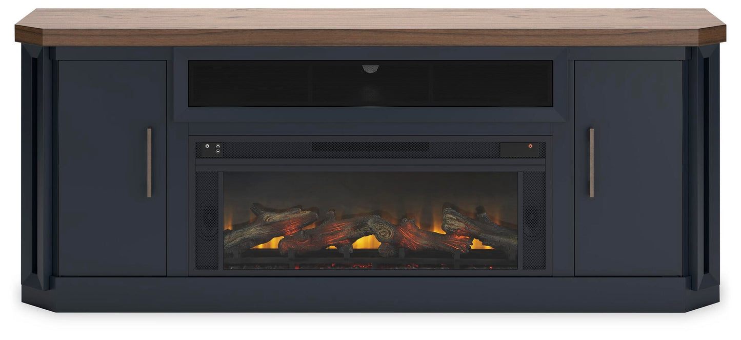Mueble de TV Landocken de 83" con chimenea eléctrica
