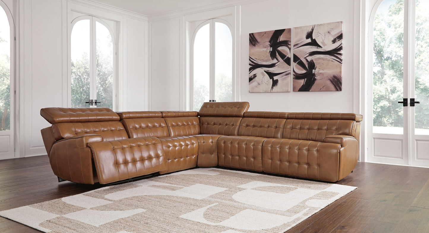 Seccional reclinable eléctrico de 5 piezas Tempmpton