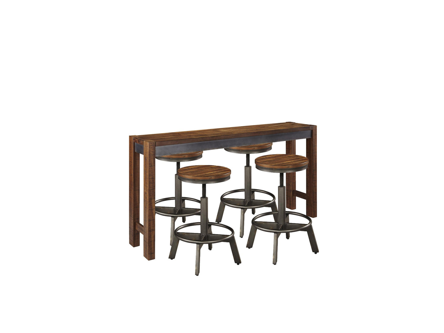 Mesa de comedor de altura de mostrador y 4 taburetes Torjin