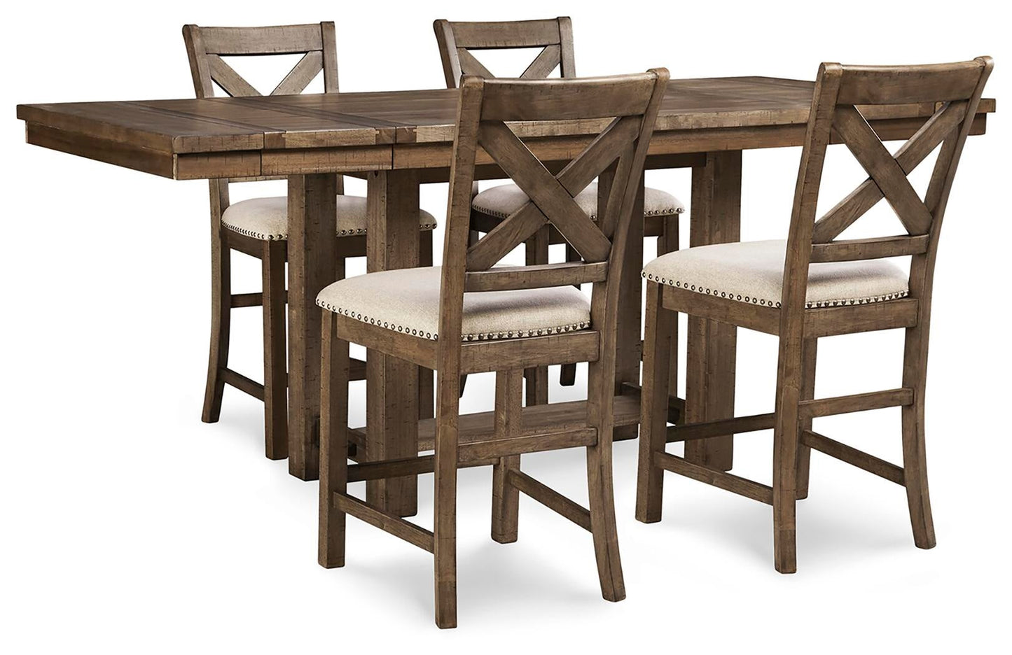 Mesa de comedor de altura de mostrador y 4 taburetes de bar Moriville