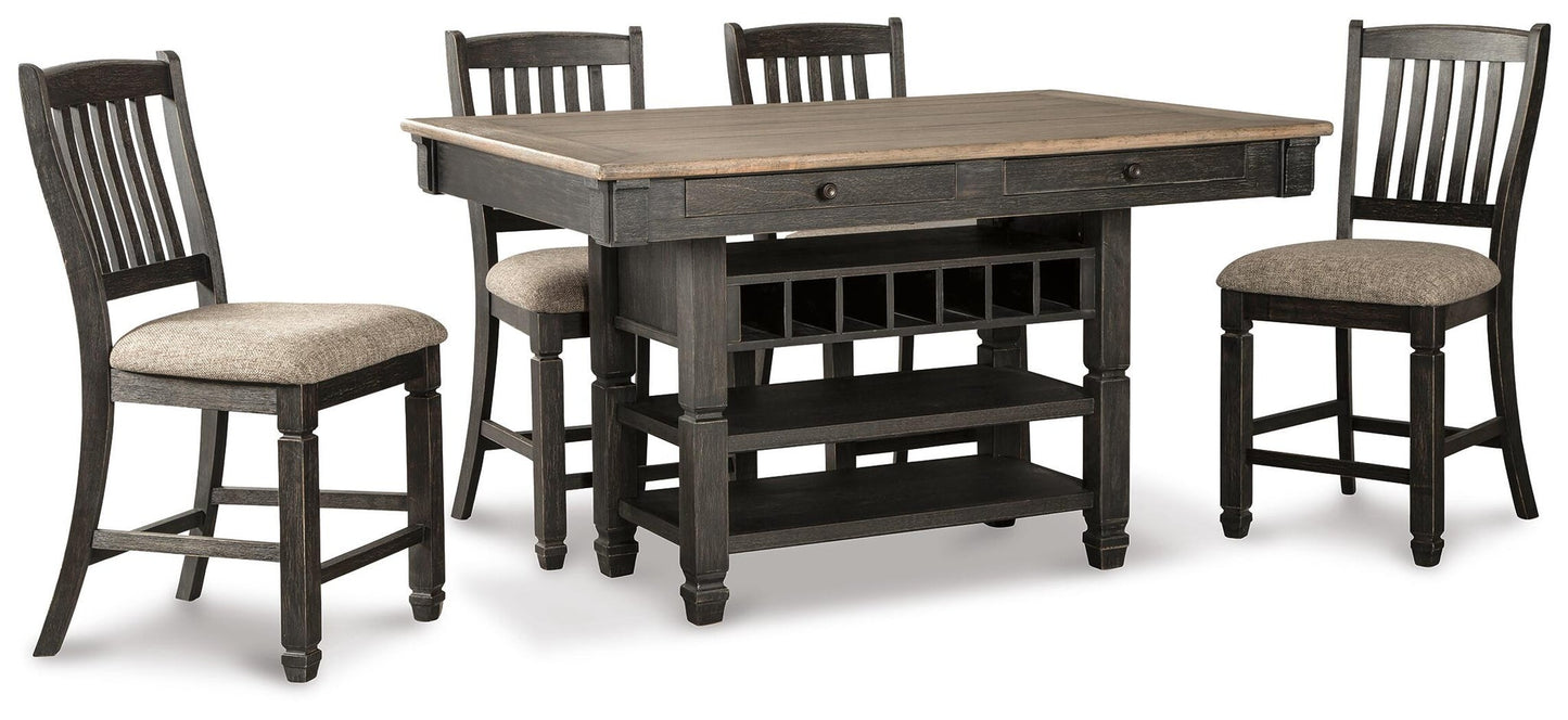 Mesa de comedor de altura de mostrador y 4 taburetes de bar Tyler Creek