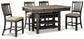 Mesa de comedor de altura de mostrador y 4 taburetes de bar Tyler Creek