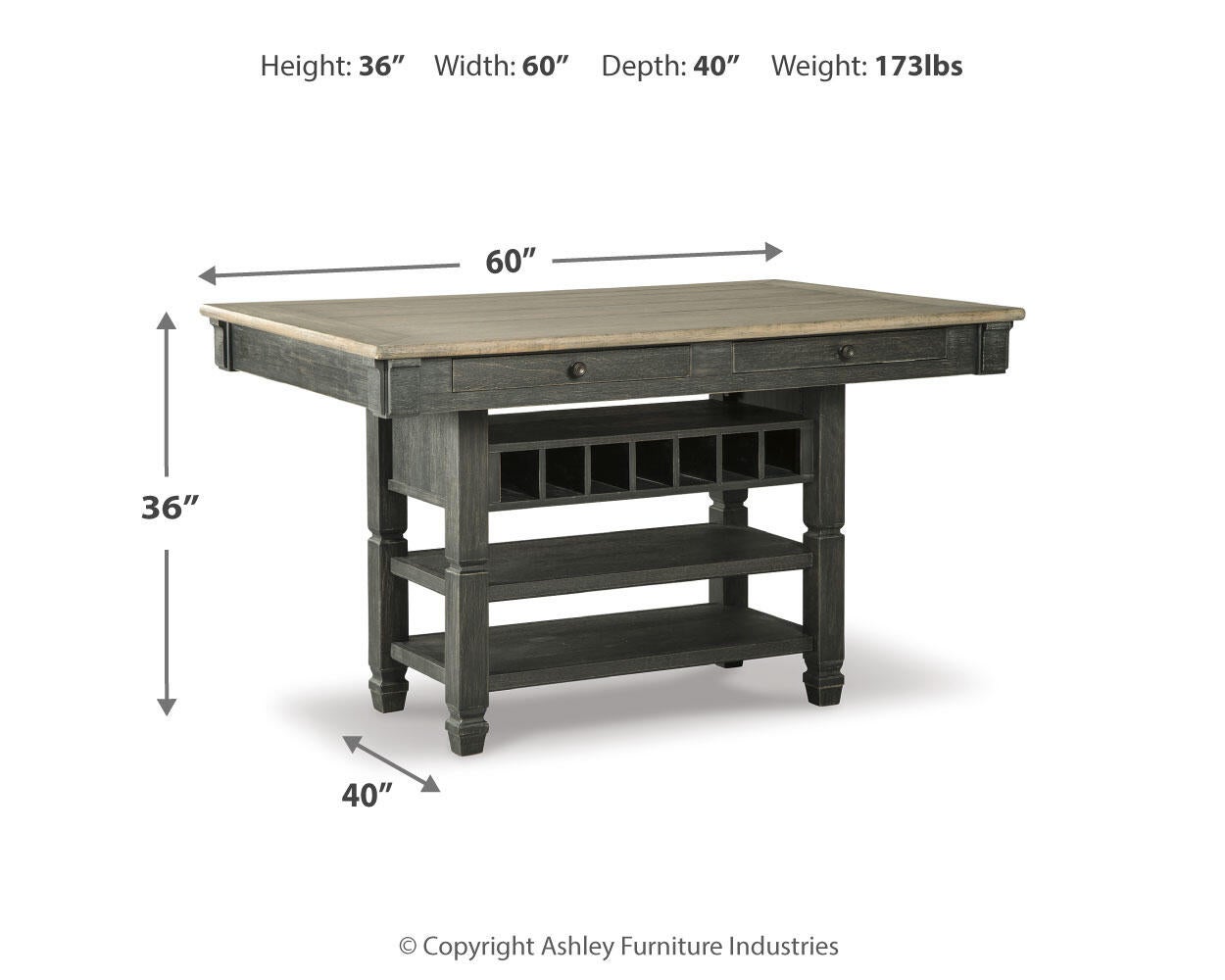 Mesa de comedor de altura de mostrador y 4 taburetes de bar Tyler Creek