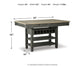 Mesa de comedor de altura de mostrador y 4 taburetes de bar Tyler Creek