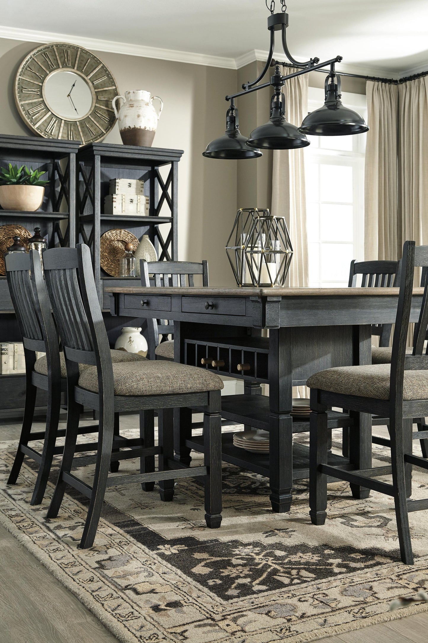 Mesa de comedor de altura de mostrador y 4 taburetes de bar Tyler Creek