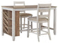Mesa de comedor de altura de mostrador y 2 taburetes de bar Skempton