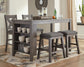 Mesa de comedor de altura de mostrador y 4 taburetes de bar Caitbrook