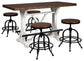 Mesa de comedor de altura de mostrador y 4 taburetes de bar Valebeck