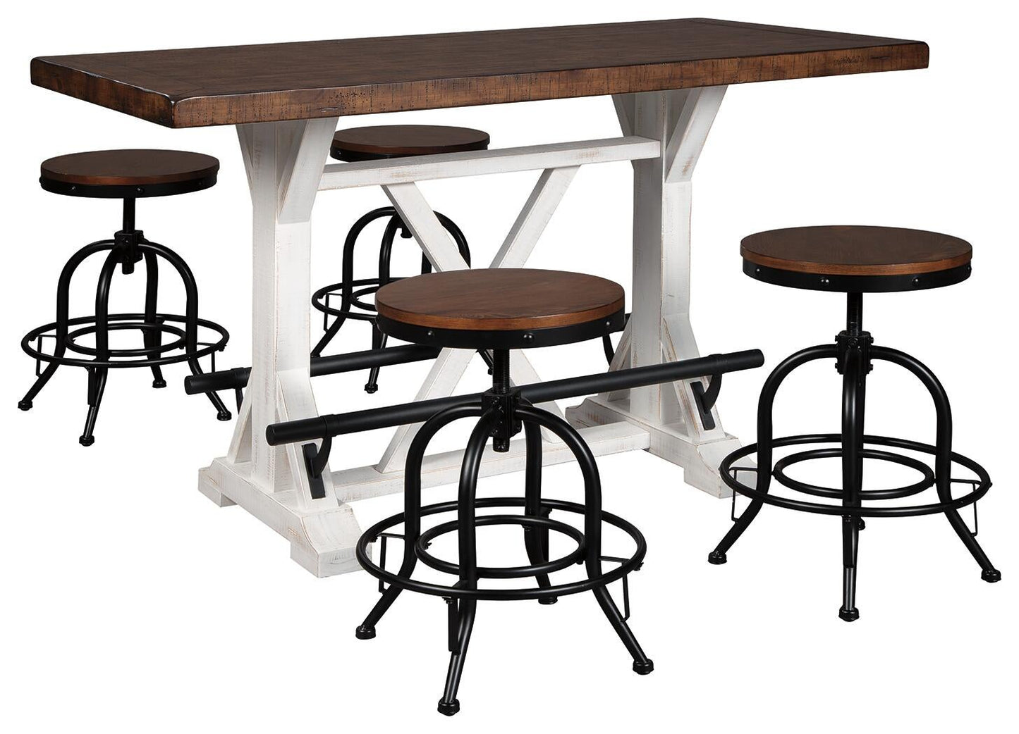 Mesa de comedor de altura de mostrador y 4 taburetes de bar Valebeck