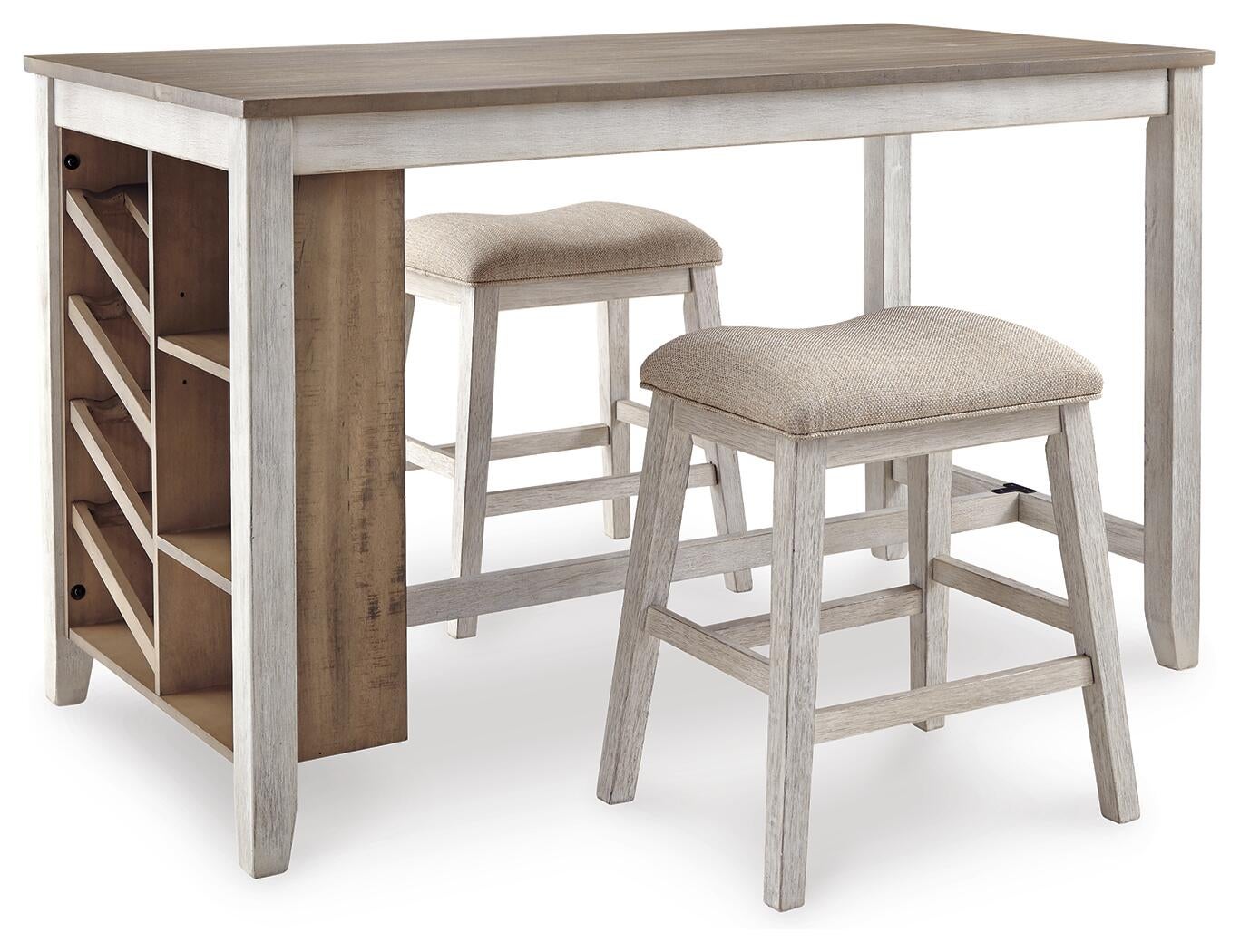Mesa de comedor de altura de mostrador y 2 taburetes de bar Skempton